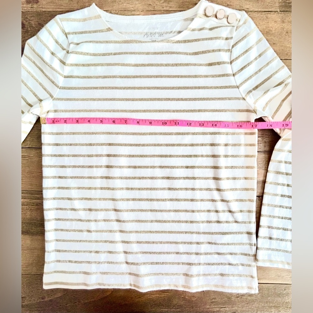 JCREW Artist Tee in Ivory and Gold stripes - Picture 5 of 10